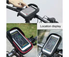 Touch Screen Waterproof Bicycle Bracket Mobile Phone Holder - Black