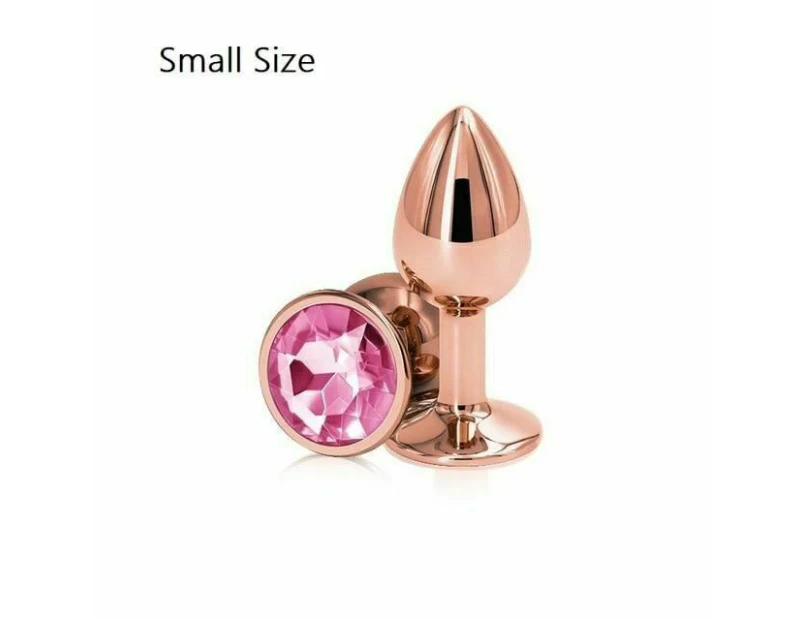 Rose Gold Metal Butt Plug Jewellery Rhinestone Anal Sex Toys