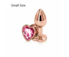 Rose Gold Metal Butt Plug Jewellery Rhinestone Anal Sex Toys - Pink