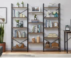YES4HOMES Industrial Vintage Shelf Bookshelf, Wood and Metal Bookcase Furniture for Home & Officeniture for Home & Office