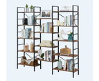 YES4HOMES Industrial Vintage Shelf Bookshelf, Wood and Metal Bookcase Furniture for Home & Officeniture for Home & Office