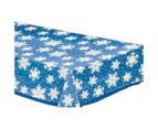 Christmas Snowflakes Clear Plastic Tablecover x1