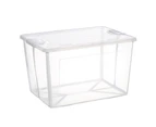 82 Litre Modular Clear Foldable Storage Box with Lid Plastic Tub Collapsible