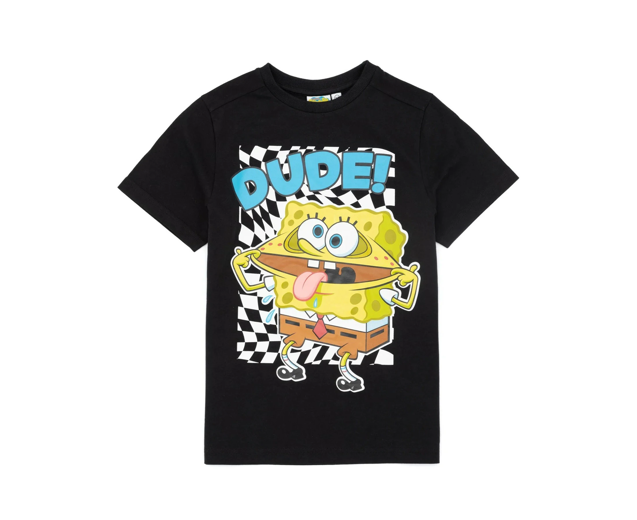 SpongeBob SquarePants Childrens/Kids Dude T-Shirt (Black/White/Yellow) - NS7068