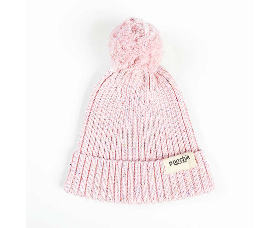 Ponchik Babies + Kids - Pom Pom Beanie Hat Warm Winter - Love Speckle