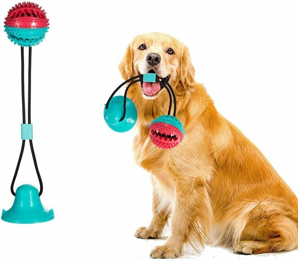 Suction Cup Dog Toy Chews Bite Toys Durable Rubber Self Playing  Multifunctional