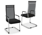Giantex 2x Mesh Office Chair Mid-Back Conference Chair Computer Chair Meeting Room Black