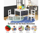 Giantex 2-in-1 Kids Activity Play Table Building Blocks Table Kids Writing Desk w/2 Storage Canvas Bins White