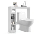 Giantex Over Toilet Storage Cabinet Bathroom Space Saver Toilet Shelf w/Paper Holder White