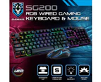 SAS Gaming SG200 RGB Gaming Keyboard & Mouse Set LED Wired