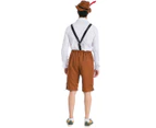Costume Bay Mens Oktoberfest Costume White Top with Brown Lederhosen German Bavarian Beer Man Fancy Dress Outfit
