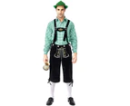 Costume Bay Mens Oktoberfest Costume Green Shirt with Black Lederhosen & Hat German Bavarian Beer Man Fancy Dress Outfit