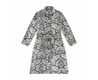 Magnolia Lounge Damask Button Up Fleece Dressing Gown
