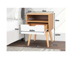 ALFORDSON 2x Bedside Table White