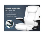 ALFORDSON Massage Office Chair Executive Computer Gaming Seat PU Leather White