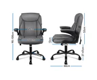 ALFORDSON Massage Office Chair Executive Computer Gaming Seat PU Leather Grey