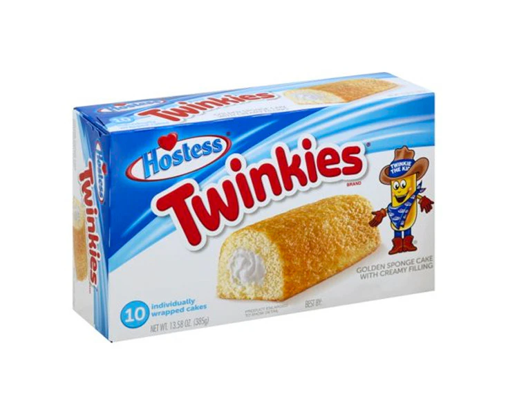 10pc 385g Hostess Twinkies Golden Cream-Filled Sponge Cakes/Sweets Snack Pack