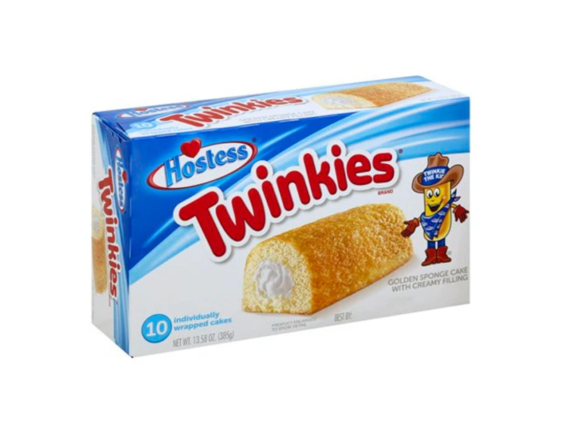 10pc 385g Hostess Twinkies Golden Cream-Filled Sponge Cakes/Sweets Snack Pack