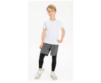 Boys Athletic T-shirts Kids Quick Dry Activewear Shirts Children Short Sleeve Sports Tops Basic Running Tee Shirts-White