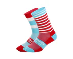 Fashion Outdoor Sports Bicycle Cycling Running Basketball Unisex Riding Socks - Cyan + Red