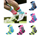Fashion Outdoor Sports Bicycle Cycling Running Basketball Unisex Riding Socks - Cyan + Red
