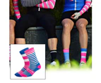 Fashion Outdoor Sports Bicycle Cycling Running Basketball Unisex Riding Socks - Blue + Pink
