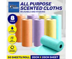 Xtra Kleen 8PK Cloths Scented All Purpose Reusable Non Abrasive 20 x 20cm
