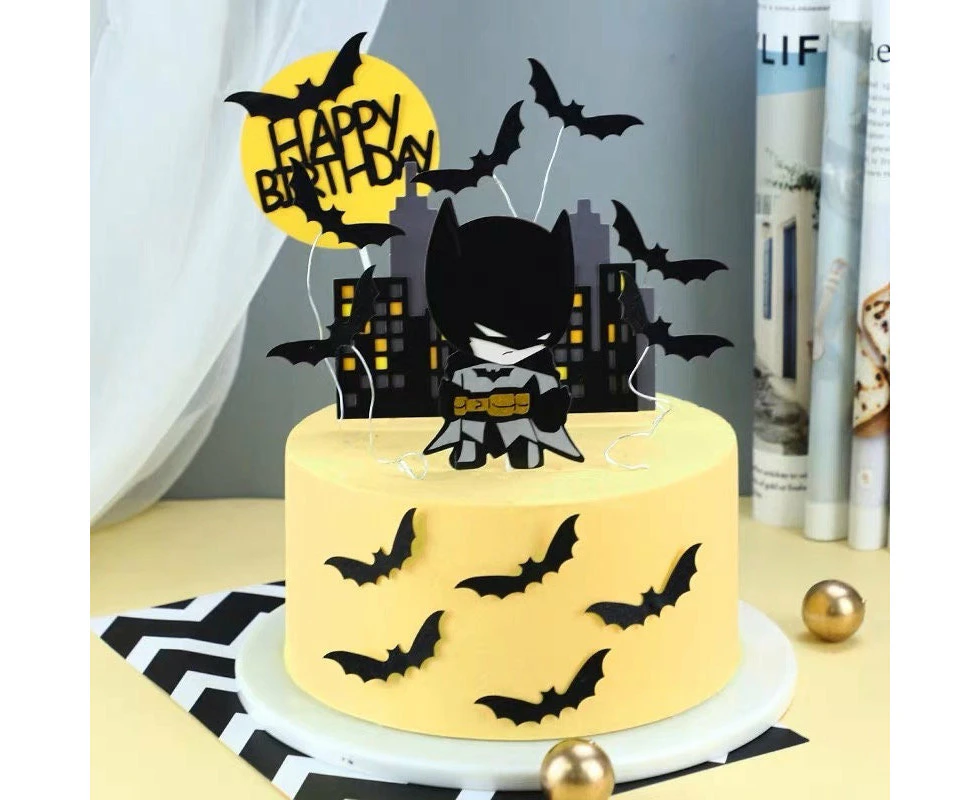 10pcs Batman Cake Topper Set Party Supplies Superhero Kids Children Birthday Decoration