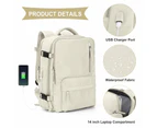 Airline Approved Carry on Backpack Travel Backpack Gym Backpack Waterproof Business Laptop Daypack,Beige