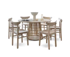 Tamborine Indoor 1.4m Round Dining Setting with 6 x Ballina Chairs - Dining Settings -