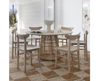 Tamborine Indoor 1.4m Round Dining Setting with 6 x Ballina Chairs - Dining Settings -