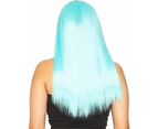 Fashion Deluxe Soft Teal Long Wig