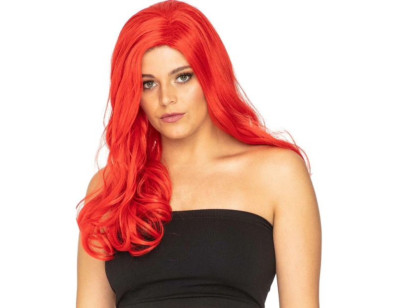 Glamour Deluxe Red Long Wavy Wig