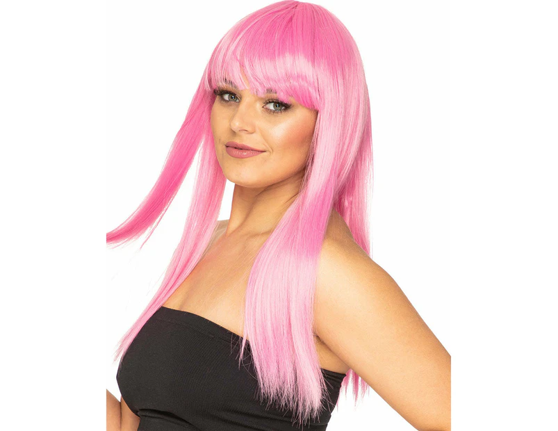 Fashion Deluxe Candy Pink Long Wig
