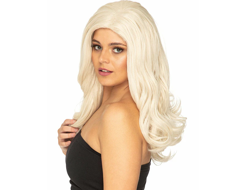 Glamour Deluxe Platinum Blonde Long Wavy Wig