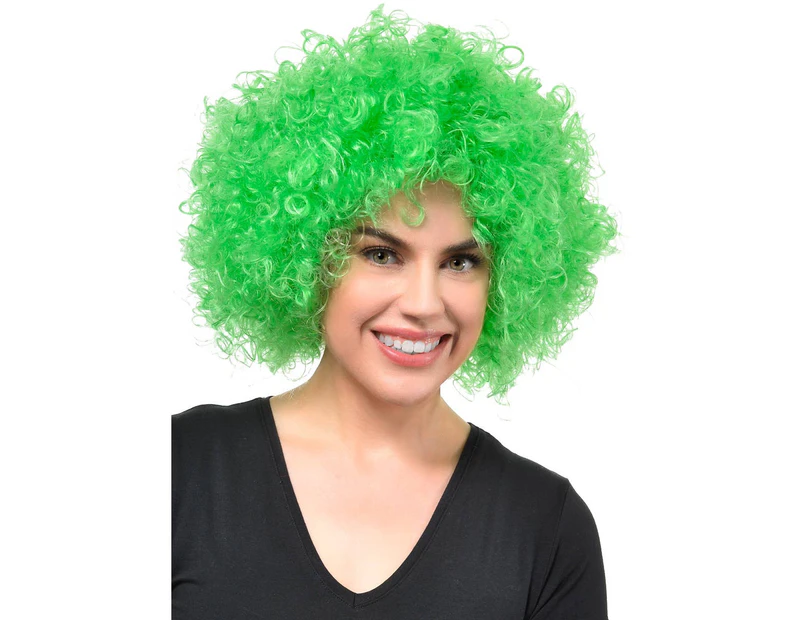 Jumbo Green Adults Curly Afro Costume Wig Womens