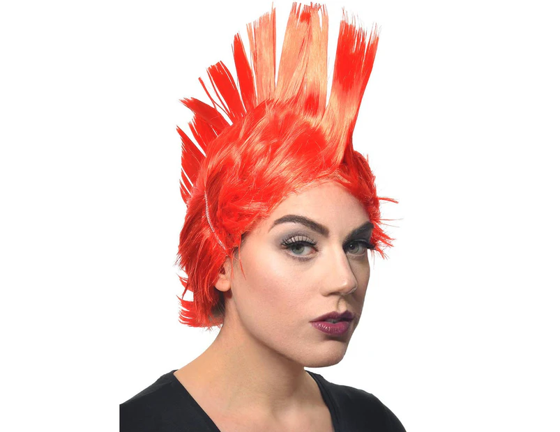 Jumbo Red Adults Punk Mohawk Costume Wig