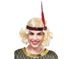 Short Blonde Womens Flapper Costume Wig with Headband Womens