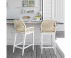 Hugo Outdoor Aluminium and Rope Bar Stool - Outdoor Chairs - White