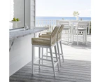 Hugo Outdoor Aluminium and Rope Bar Stool - Outdoor Chairs - White