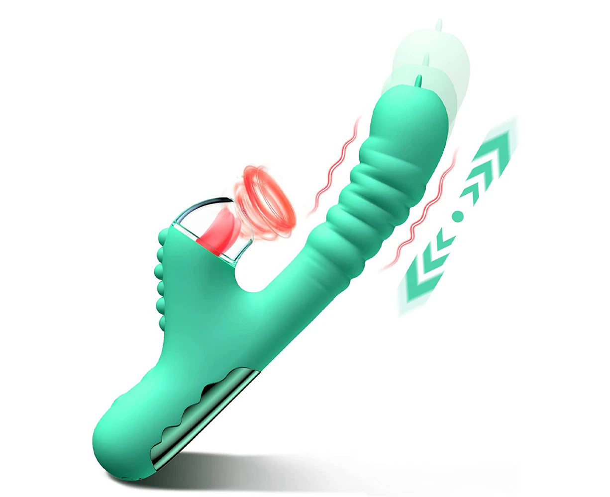 Miraco Thrusting Rabbit Vibrator Dildo Tongue Licking Clit G-Spot Massager