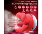 Miraco Mouth Sucking Vibrator Oral Clit Licking Tongue G Spot Dildo Red