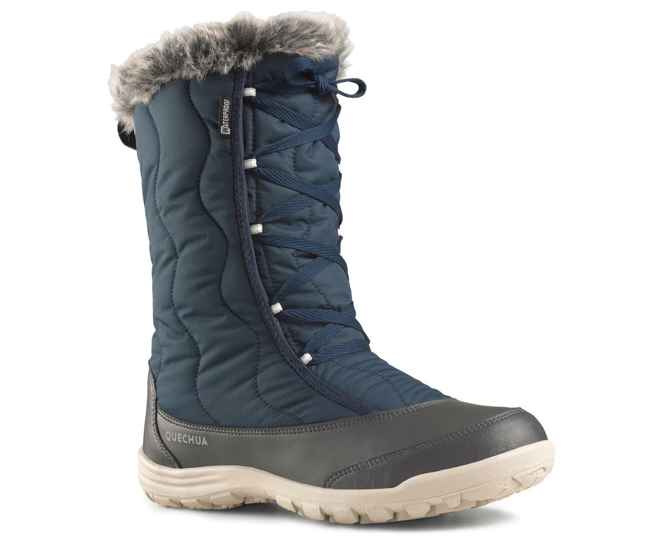 DECATHLON QUECHUA Women's High Snow Boots Laced Waterproof - SH500 X-Warm