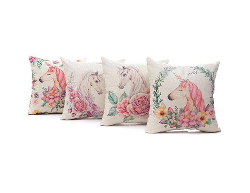 Set Of 4 Unicorn Cushion Covers Home Decor