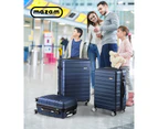 Mazam 3PCS Luggage Suitcase Trolley Set Travel TSA Lock Storage Hard Case Navy