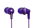 Panasonic HJE125E Wired In-Ear Headphones - Violet Ergo Fit with 3 Size Earpads for Ultimate Comfort [RP-HJE125E-V]