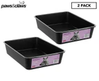 2 x Paws & Claws Cat Litter Tray - Black