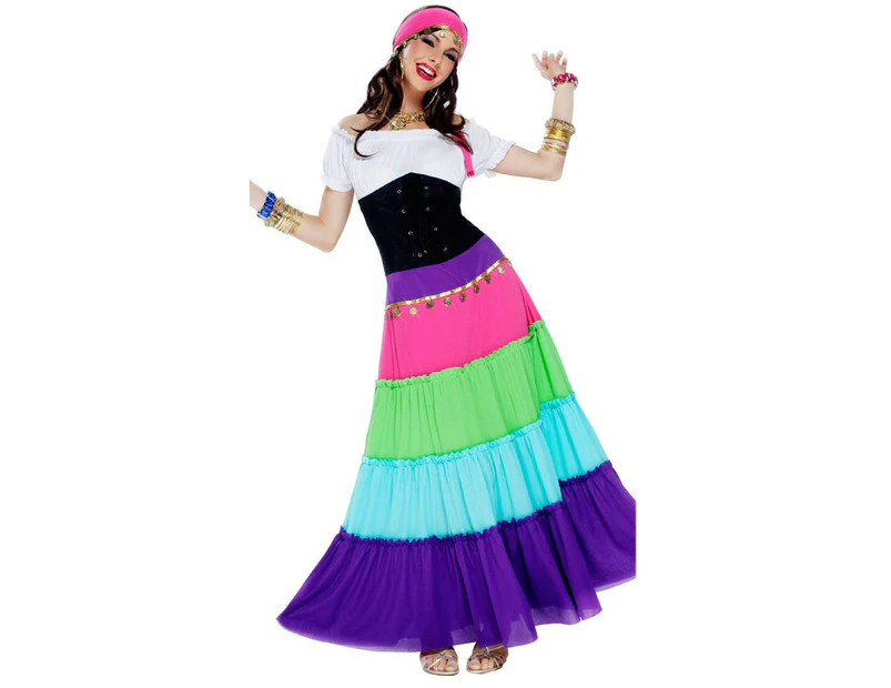 Renaissance Gypsy Womens Fancy Dress Costume Womens