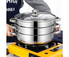 3 Tier Stainless Steel Steamer Pot Meat Vegetable Steaming Cookware Kitchen Tool