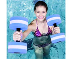 2PCS Water Dumbbells Aquatic Exercise Dumbells Water Aerobics Workouts Barbells Blue+White